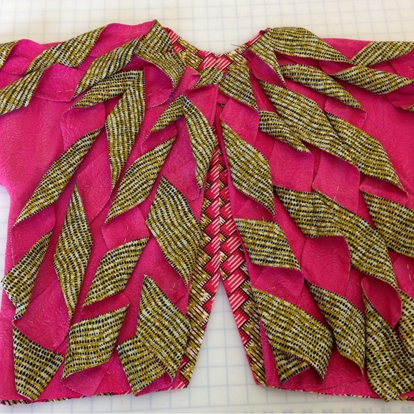 Pink Colorblock African Print Jacket - Picture 3 of 4